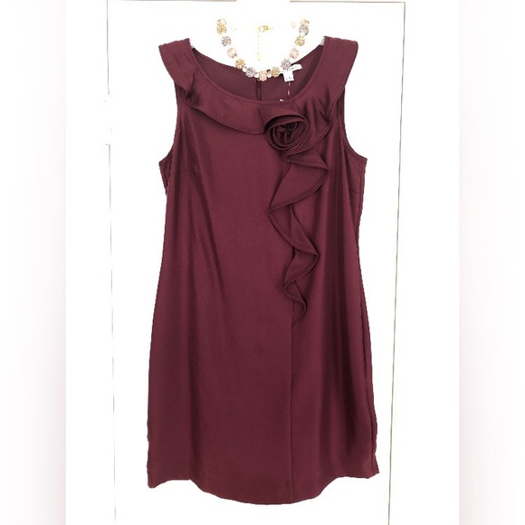 BANANA REPUBLIC Maroon Silk Sleeveless Dress NWT - Picture 6 of 8
